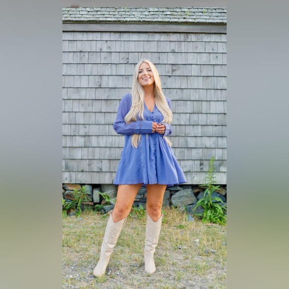 NWT FREE PEOPLE haddie solid mini dress long sleeve SIZE MEDIUM! - Picture 4 of 4